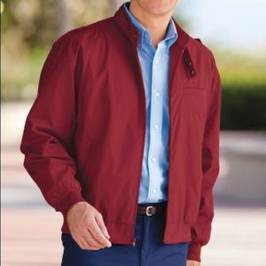 Vintage Red Banded Collar Jacket